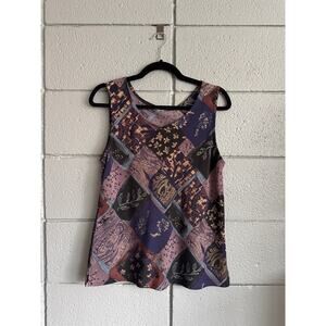 Vintage Y2K 90s Whimsigoth Patchwork Tank Top size S/M